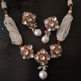 DESIGNER POLKI KUNDAN CHOKER WITH EARRINGS