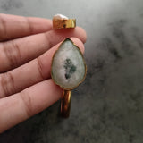 REAL STONE AND BAROQUE ADJUSTABLE BANGLE