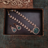 DESIGNER DOUBLET STONE NECKLACE WITH EARRINGS