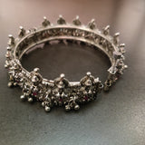 FINE QUALITY TEMPLE OPENABLE BANGLE (SINGLE PIECE) IN SILVER FINISH