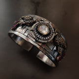 EXCLUSIVE TRIBAL SILVER PLATED DESIGNER ADJUSTABLE BANGLE