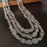 WEAR ME EXCLUSIVE SEMI PRECIOUS STONE (MOON STONE) THREE LAYER STRING
