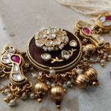 DESIGNER POLKI KUNDAN CHOKER WITH EARRINGS