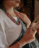 SEMI PRECIOUS STONE MULTI LAYER NECKPIECE