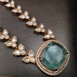 DESIGNER DOUBLET STONE NECKLACE WITH EARRINGS