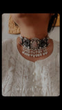 REAL SILVER CONTEMPORARY PEACOCK CHOKER
