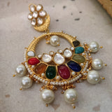 DESIGNER NAVRATNA STATEMENT EARRINGS