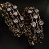 DESIGNER EXCLUSIVE POLKI KUNDAN OPENABLE BANGLES (PAIR)