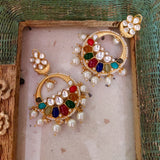 DESIGNER NAVRATNA STATEMENT EARRINGS