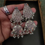 TRIBAL SILVER PLATED EARRINGS
