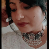 REAL SILVER CONTEMPORARY PEACOCK CHOKER