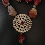 WEAR ME EXCLUSIVE RAW CITRINE STONE NECKPIECE WITH EARRINGS