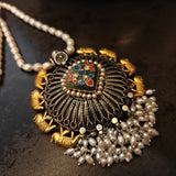 WEAR ME EXCLUSIVE DESIGNER SILVER PENDANT WITH REAL PEARL STRING