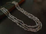 REAL MOON STONE SEMI PRECIOUS THREE LAYER STRING