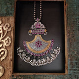 SILVER PLATED TRIBAL NECKLACE IN ANTIQUE FINISH