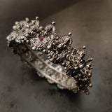 FINE QUALITY TEMPLE OPENABLE BANGLE (SINGLE PIECE) IN SILVER FINISH