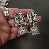 TRIBAL SILVER PLATED NECKLACE WITH EARRINGS