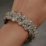 FINE QUALITY TEMPLE OPENABLE BANGLE (SINGLE PIECE) IN SILVER FINISH