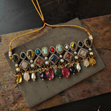 EXCLUSIVE NATURAL STONE CHOKER WITH EARRINGS