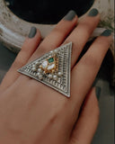 TRIBAL SILVER PLATED RING