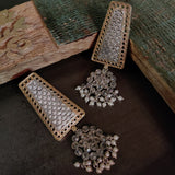 TRIBAL SILVER PLATED EARRINGS IN DUAL TONE