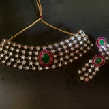 UNCUT POLKI KUNDAN JADAU CHOKER WITH EARRINGS