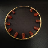 SEMI PRECIOUS STONE LOOP EARRINGS