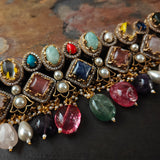 EXCLUSIVE NATURAL STONE CHOKER WITH EARRINGS