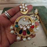 DESIGNER NAVRATNA STATEMENT EARRINGS