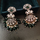 POLKI KUNDAN AND SEMI PRECIOUS STONE EARRINGS