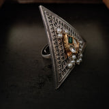 TRIBAL SILVER PLATED RING