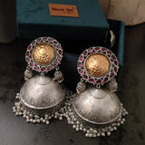 TRIBAL SILVER PLATED STATEMENT JHUMKAAS
