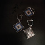 SILVER EVIL EYE EARRINGS AND RING SET