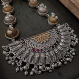 TRIBAL SILVER PLATED NECKLACE WITH EARRINGS