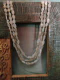 REAL MOON STONE SEMI PRECIOUS THREE LAYER STRING