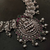 TRIBAL SILVER PLATED NECKLACE WITH EARRINGS