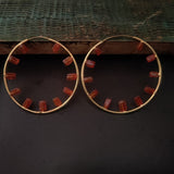 SEMI PRECIOUS STONE LOOP EARRINGS