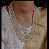 REAL MOON STONE SEMI PRECIOUS THREE LAYER STRING