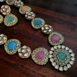 EXCLUSIVE FINEST QUALITY MULTICOLOR STONE NECKLACE WITH EARRINGS