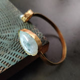 REAL STONE AND BAROQUE ADJUSTABLE BANGLE