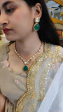 DESIGNER SEMI PRECIOSSTONE NECKLACE WITH EARRINGS