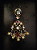 DESIGNER UNCUT POLI KUNDAN MULTICOLOR EARRINGS