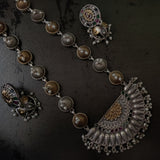 TRIBAL SILVER PLATED NECKLACE WITH EARRINGS