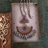 SILVER PLATED TRIBAL NECKLACE IN ANTIQUE FINISH