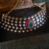 UNCUT POLKI KUNDAN JADAU CHOKER WITH EARRINGS