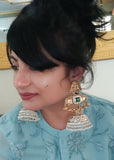 STATEMENT TRIBAL SILVER PLATED DUAL TONE JHUMKAAS