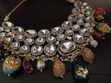 EXCLUSIVE FINEST QUALITY POLKI KUNDAN CHOKER WITH EARRINGS