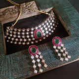 UNCUT POLKI KUNDAN JADAU CHOKER WITH EARRINGS