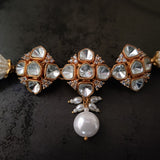DESIGNER POLKI KUNDAN CHOKER WITH EARRINGS