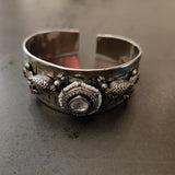 EXCLUSIVE TRIBAL SILVER PLATED DESIGNER ADJUSTABLE BANGLE